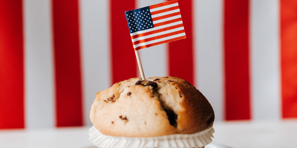 American Flag Cupcake cocktail stick