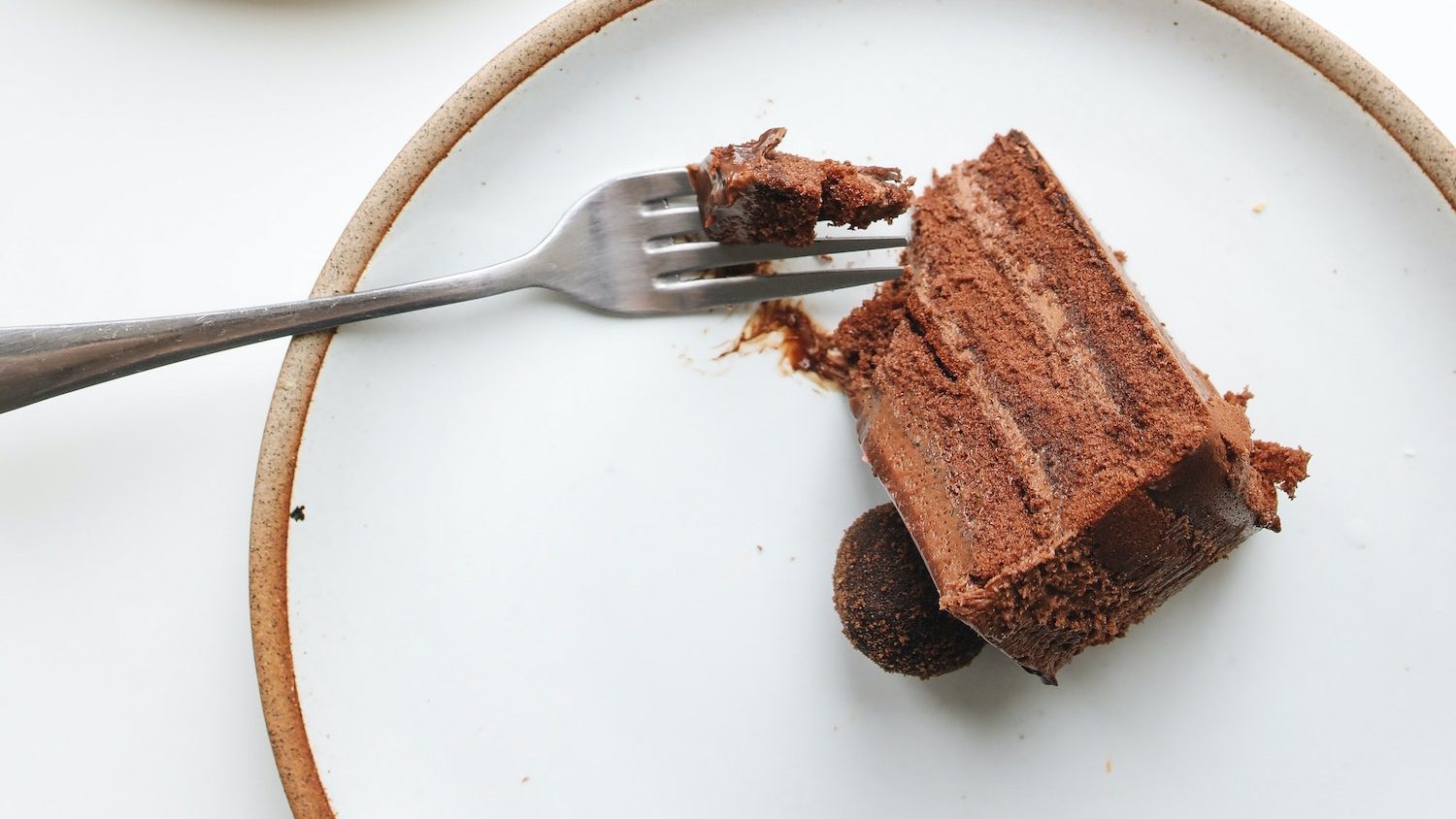 Chocolate cake with a fork.